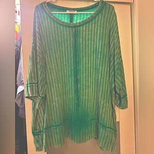 ZENANA Green Women's Top 2X/3X